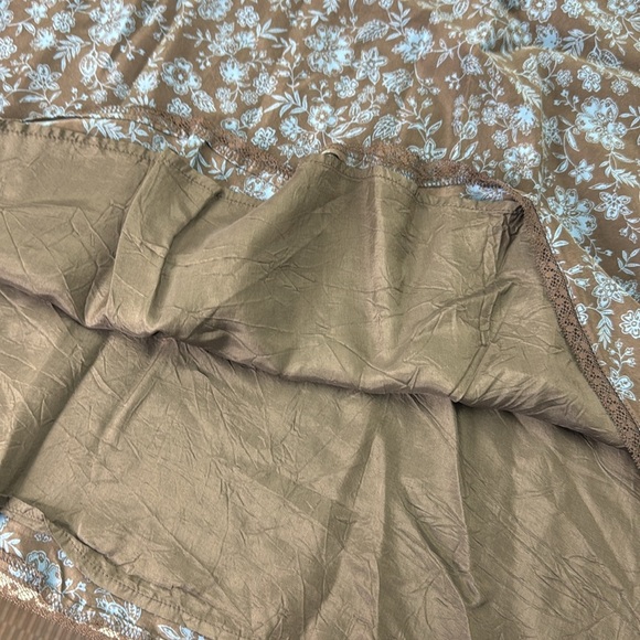 Esprit brown with blue flowers A-line skirt - Picture 7 of 9